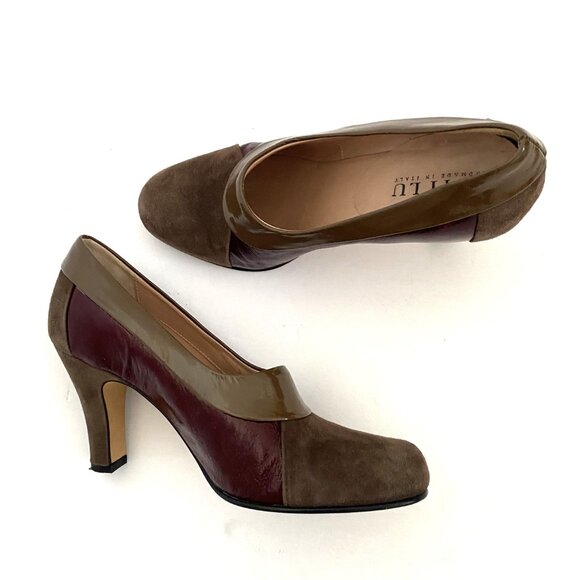 Anyi Lu Pumps Suede Patent Leather Made in Italy - Picture 9 of 15